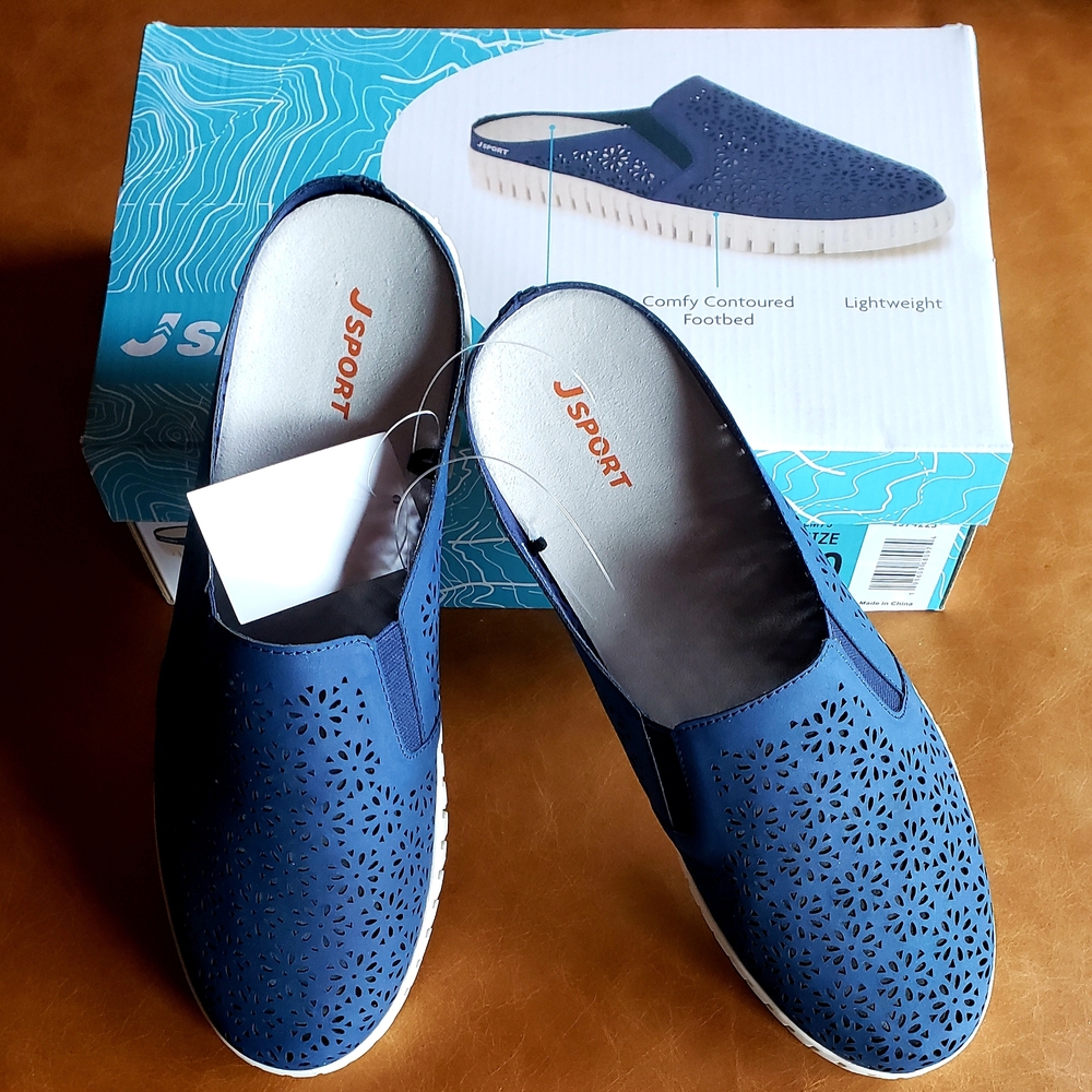 JSPORT Slip-On Floral Mules - Women's 10M - NWT in Box